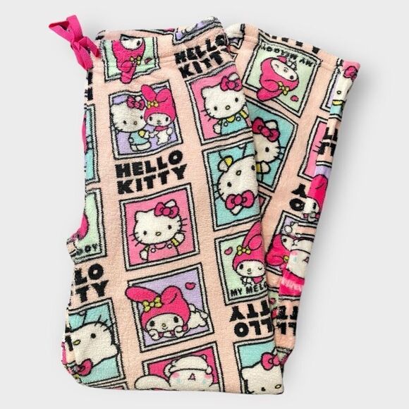 Hello Kitty Sanrio Melody Panels Fuzzy Soft Touch Pajama Pants Womens size M New - Picture 6 of 9